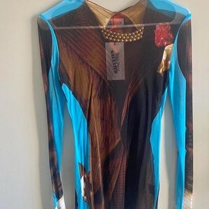 Jean Paul Gaultier Brown and Blue Long Sleeve Top